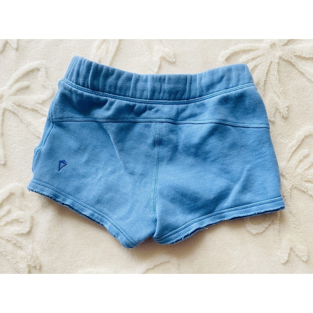 Ivivva Shorts Girls Size 6 Blue Knit Drawstring Cotton Blend Sweats